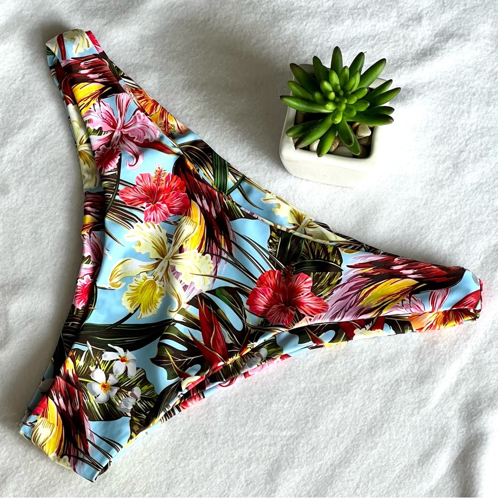 Cupshe Tropical Floral Bikini Bottom - Multicolor